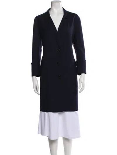 Pre-owned Jil Sander Cashmere Peacoat In Blue