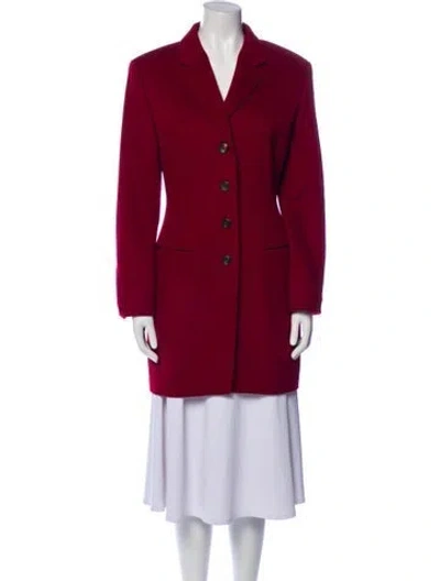 Pre-owned Jil Sander Cashmere Peacoat In Burgundy