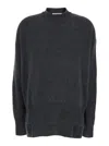 JIL SANDER GREY RIBBED PULLOVER IN CASHMERE WOMAN