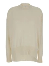 Jil Sander Cream Ribbed Pullover In Neutrals