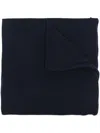 Jil Sander Luxe Cable Knit Cashmere Scarf In Blue