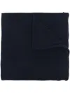 Jil Sander Luxe Cable Knit Cashmere Scarf In Blue