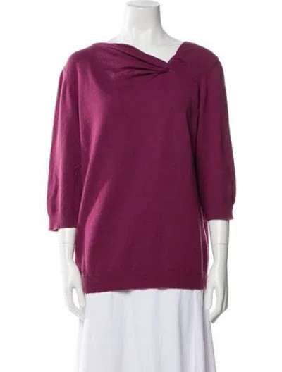 Pre-owned Jil Sander Cashmere Scoop Neck Sweater In Purple