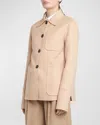Jil Sander Cashmere Shirt Jacket In Sand Stone