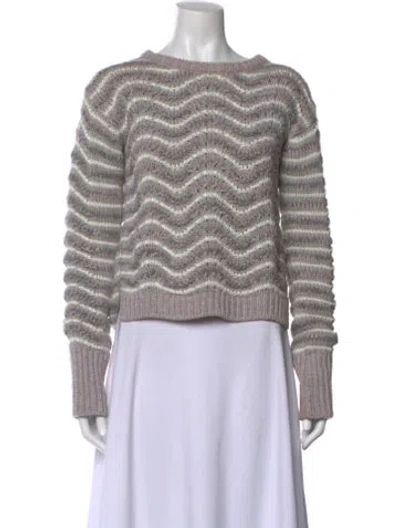 Pre-owned Jil Sander Cashmere Striped Sweater In Gray