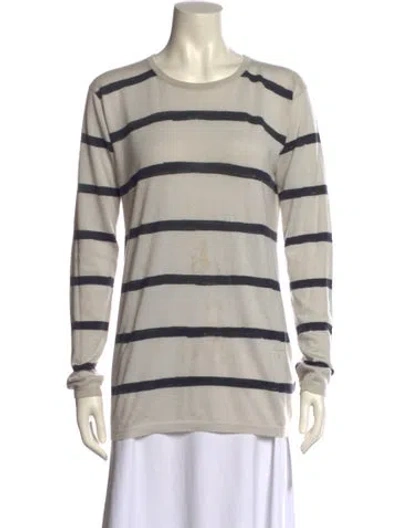 Pre-owned Jil Sander Cashmere Striped Sweatshirt In Neutral