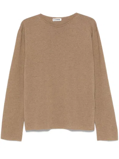 Jil Sander Cashmere Sweater In Brown