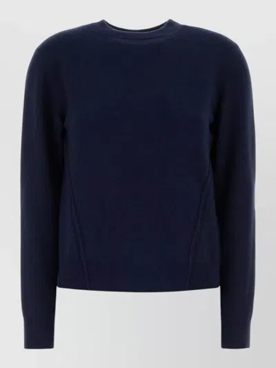 Jil Sander Cashmere Sweater Long Sleeves Open Back In Blue