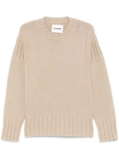 Jil Sander Cashmere Sweater In Neutrals