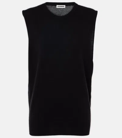 Jil Sander Cashmere Sweater Vest In Schwarz