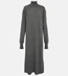Jil Sander Cashmere Turtleneck Midi Dress In Gray