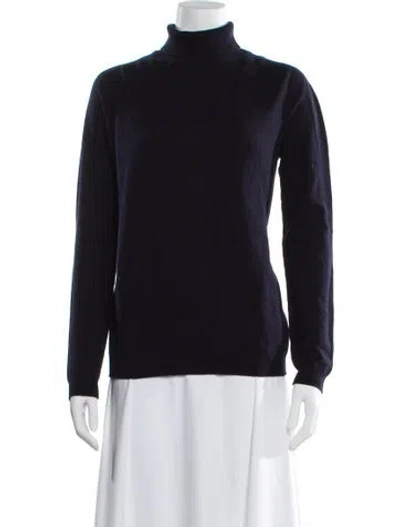 Pre-owned Jil Sander Cashmere Turtleneck Sweater In Blue