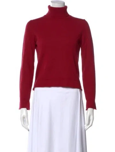 Pre-owned Jil Sander Cashmere Turtleneck Sweater In Red