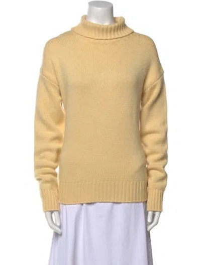 Pre-owned Jil Sander Cashmere Turtleneck Sweater In Yellow