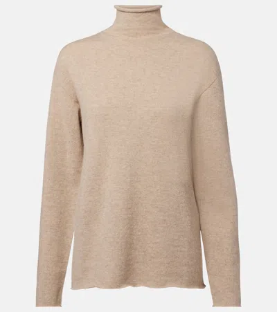 Jil Sander Cashmere Turtleneck Top In Sand