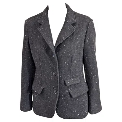 Pre-owned Jil Sander Cashmere Tweed Blazer In Black