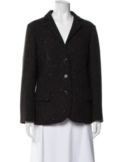 Pre-owned Jil Sander Cashmere Tweed Pattern Blazer In Black