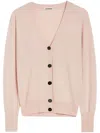 Jil Sander Cashmere V-neck Cardigan In Pink