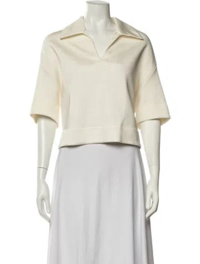 Pre-owned Jil Sander Cashmere V-neck Polo In Neutrals