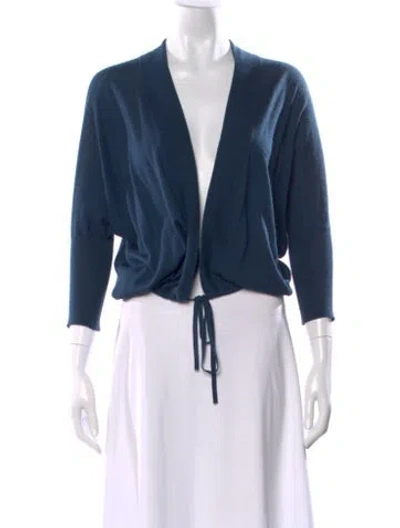 Pre-owned Jil Sander Cashmere V-neck Sweater In Blue