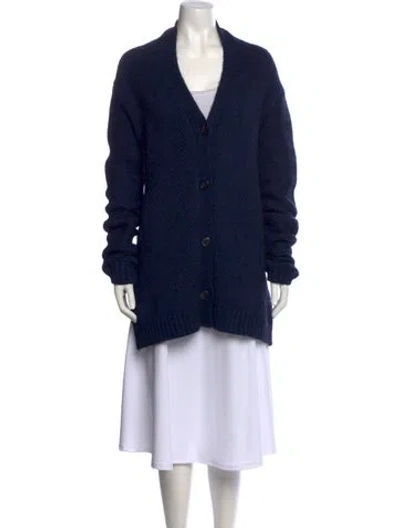 Pre-owned Jil Sander Cashmere V-neck Sweater In Blue