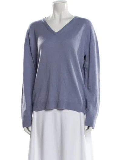 Pre-owned Jil Sander Cashmere V-neck Sweater In Blue