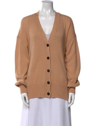 Pre-owned Jil Sander Cashmere V-neck Sweater In Brown