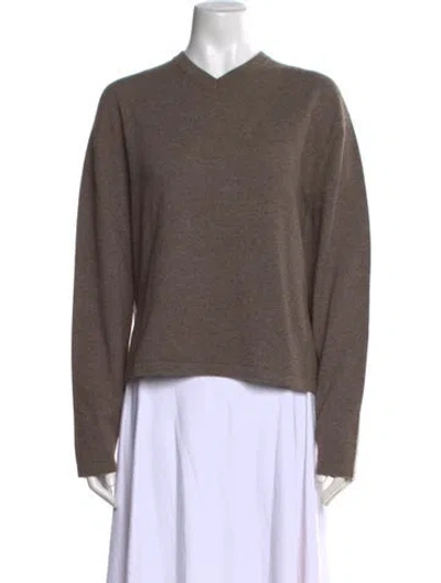 Pre-owned Jil Sander Cashmere V-neck Sweater In Brown