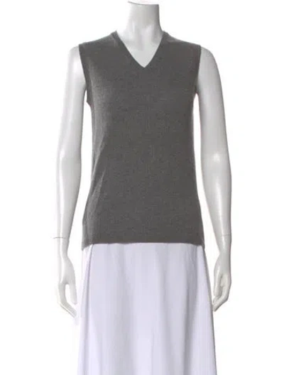 Pre-owned Jil Sander Cashmere V-neck Sweater In Gray