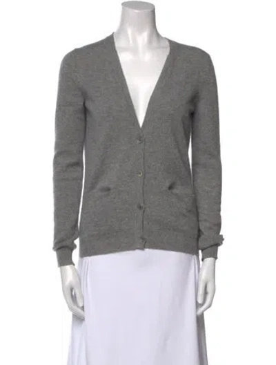 Pre-owned Jil Sander Cashmere V-neck Sweater In Gray