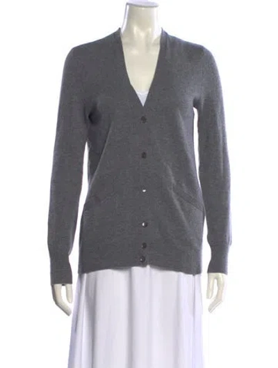 Pre-owned Jil Sander Cashmere V-neck Sweater In Gray
