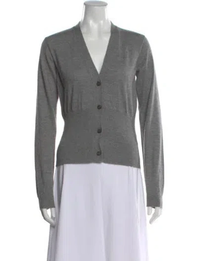 Pre-owned Jil Sander Cashmere V-neck Sweater In Gray