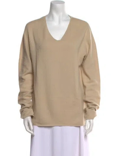 Pre-owned Jil Sander Cashmere V-neck Sweater In Neutral