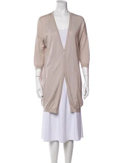 Pre-owned Jil Sander Cashmere V-neck Sweater In Neutral