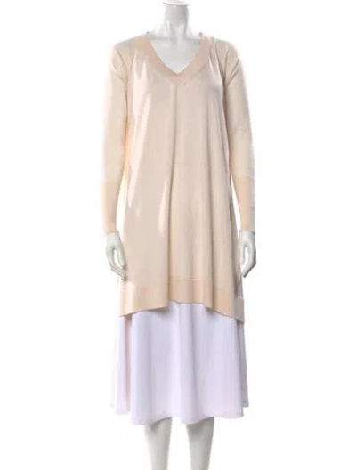 Pre-owned Jil Sander Cashmere V-neck Sweater In Neutral