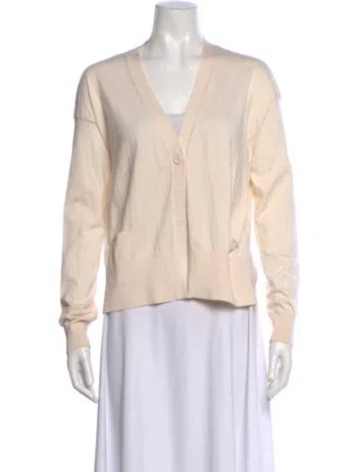 Pre-owned Jil Sander Cashmere V-neck Sweater In Neutral