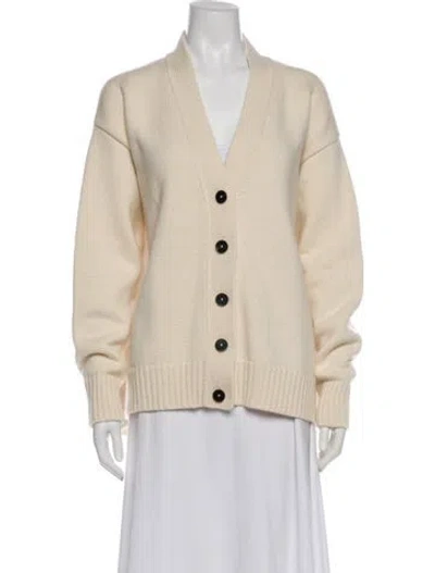 Pre-owned Jil Sander Cashmere V-neck Sweater In Neutral