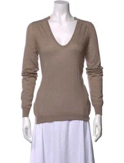 Pre-owned Jil Sander Cashmere V-neck Sweater In Neutrals