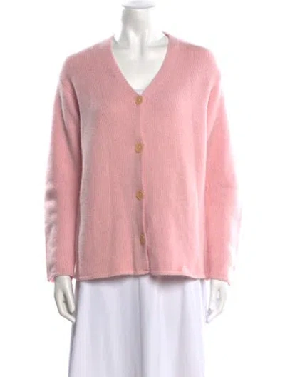Pre-owned Jil Sander Cashmere V-neck Sweater In Pink