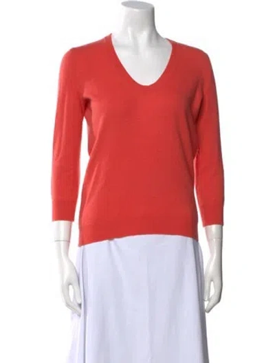 Pre-owned Jil Sander Cashmere V-neck Sweater In Pink
