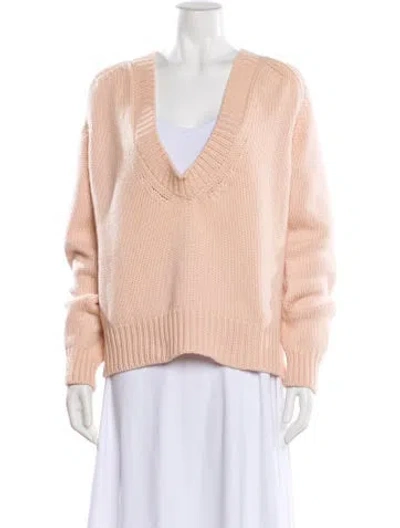 Pre-owned Jil Sander Cashmere V-neck Sweater In Pink