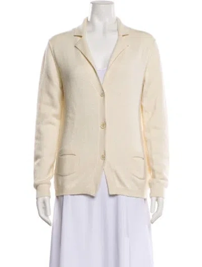 Pre-owned Jil Sander Cashmere V-neck Sweater In White