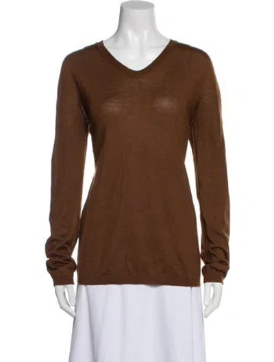 Pre-owned Jil Sander Cashmere V-neck Top In Brown