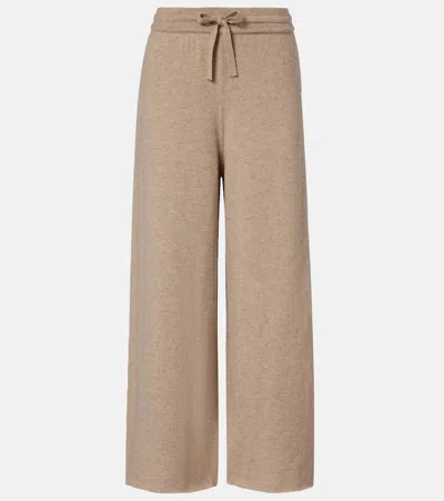Jil Sander Cashmere Wide-leg Pants In Brown