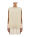 Jil Sander Relaxed Fit Crew-neck Wool Vest In Nude