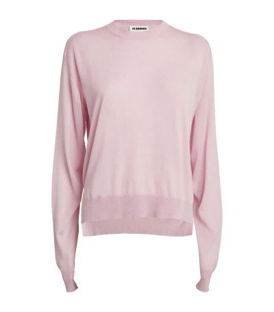 Jil Sander Cashmere-wool-silk Sweater In Pink