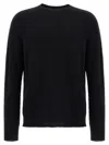 Jil Sander Soft Cashmere Sweater With Ribbed Finish In Black