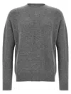 Jil Sander Crewneck Ribbed Hem Jumper In Gray