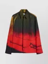 Jil Sander Casual Gradient Long Sleeve Shirt With Buttoned Cuffs In Multi