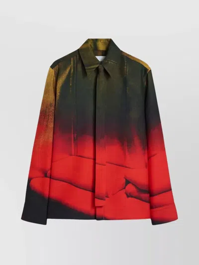 JIL SANDER CASUAL GRADIENT LONG SLEEVE SHIRT WITH BUTTONED CUFFS